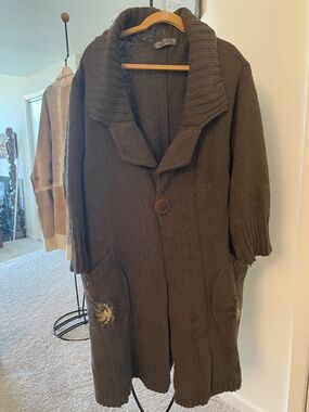 BLUE FISH Olive Cotton Sweater Jacket